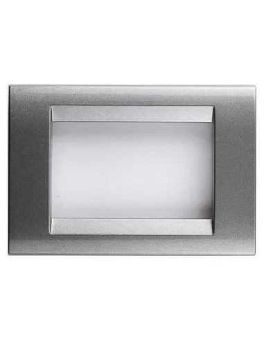 Placa de playbus de 8 plazas Gewiss gw32017 en titanio metalizado